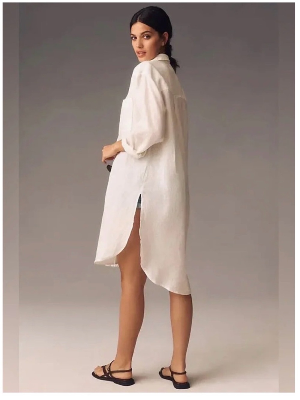 Anthropologie Relaxed Buttondown Linen Tunic - Picture 3 of 8